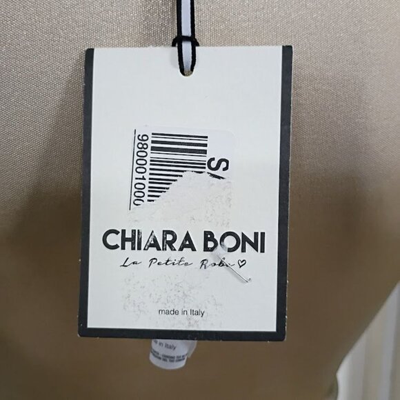 Chiara Boni made in Italy Metallic Gold Gown Size 0 Long Evening Pleated Waist D - Picture 9 of 12